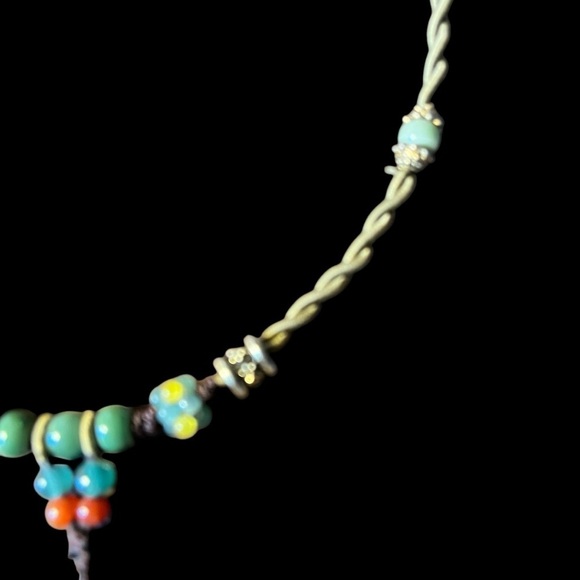 Cookie Lee Abalone Shell Natural Stone Beaded Necklace Adjustable - Picture 3 of 5